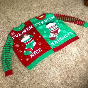 Two person tipsy elves Christmas sweater